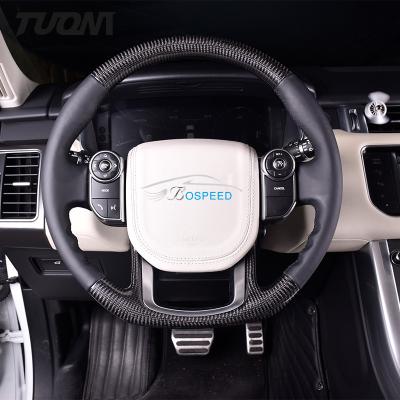 China Schwarzes ledernes Kohlenstoff-Faser-Reihen-Land Rover Steering Wheel 350mm mit Streifen zu verkaufen