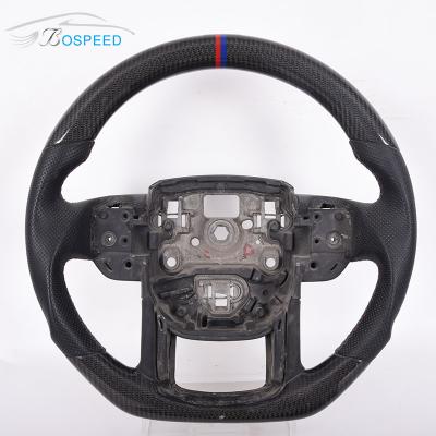 China Fibra de carbono de cuero de Rover Custom Steering Wheel Real de la gama de la raya azul en venta