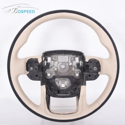 China Leinwandbindung volles Glattleder-Land-Rover Steering Wheel Round Whites zu verkaufen