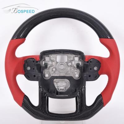 China Roter Stich-ledernes Land-Rover Steering Wheel Carbon Fiber 35cm ODM zu verkaufen