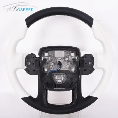 China 14 tierra de encargo Rover Steering Wheel White Leather de la fibra de carbono de la pulgada F1 400m m en venta