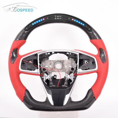 Cina Volante di si di modo LED Honda Civic dell'OEM 350mm di cuoio rossi in vendita