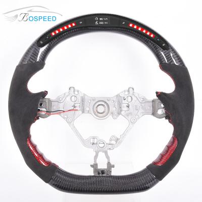 China RAV4 Toyota LED Real Carbon Fiber Steering Wheel Custom Black Red 350mm for sale