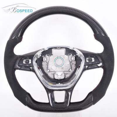 China D Shape Alcantara Golf Mk7 Steering Wheel Volkswagen Red Stitch 350mm for sale