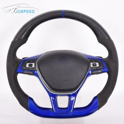 China Racing Car Blue Carbon Golf 7 Gti Steering Wheel 2022 New Custom 35cm for sale