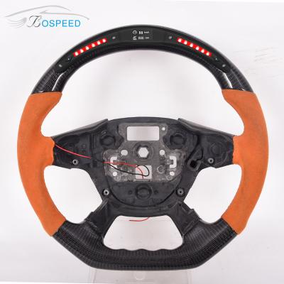 China Orange Alcantara Ford Carbon Fiber Steering Wheel Gloss Black Raptor for sale