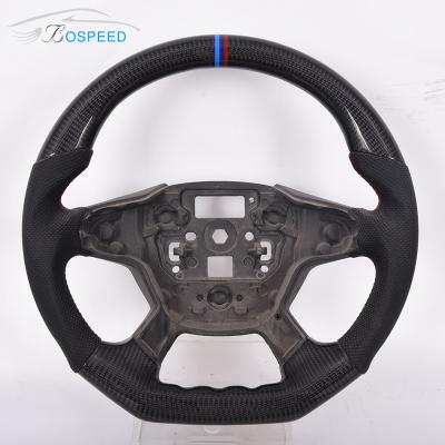 China De douane polijst het Geperforeerde Leer van de Koolstofvezel Ford Fiesta Steering Wheel Black Te koop