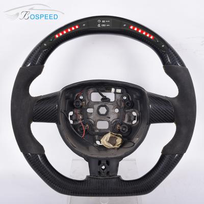 China LED OEM Ford Raptor Carbon Steering Wheel Red Black Leather for sale