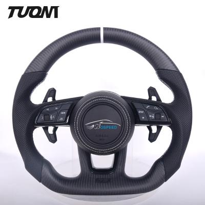 China Matte Carbon Fiber Perforated Leather Audi Steering Wheel Custom Modify for sale