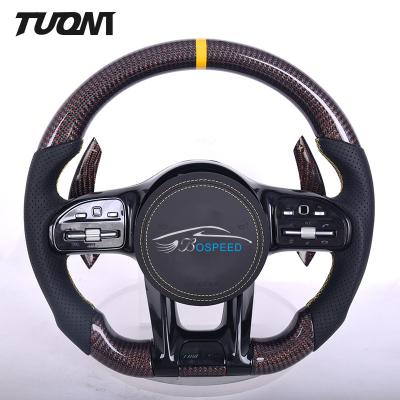 China Special Red Carbon Fiber Mercedes Benz Steering Wheel PU Leather OEM for sale