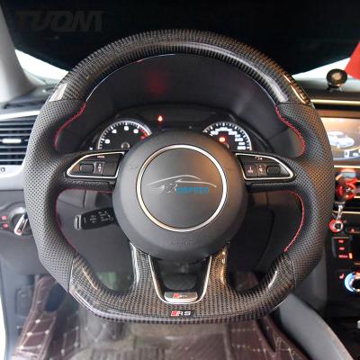 China Audi Q3 Q5 Carbon Fiber Leather Steering Wheel Buttons Customized for sale