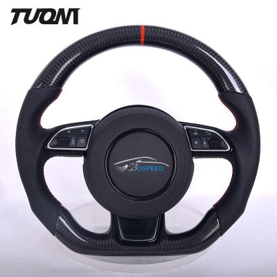 China Audi 350mm Leather Carbon Fiber Sport Steering Wheel RS3 RS4 RS5 RS6 for sale