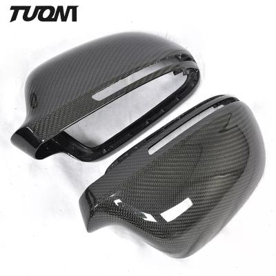 China Black Carbon Fiber Mirror Cover For Audi A3 2014-2020 Side Mirror Covers Replacement for sale