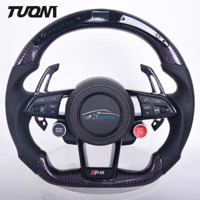 China Forged Audi Carbon Fiber Steering Wheel With LED Paddle Shifters Knobs for sale