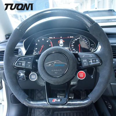 China Black Audi Steering Wheel With Airbag Carbon Fiber Material Automotive Accessory for sale