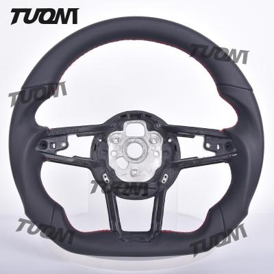 중국 Audi Carbon Fiber Flat Bottom Steering Wheel High Durability Black Smooth Surface 판매용