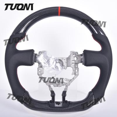 Κίνα Modern Black Leather Carbon Fiber Toyota Steering Wheel Lightweight Flat Bottom Easy Install προς πώληση