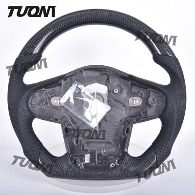 Κίνα Universal Leather Carbon Fiber Steering Wheel Flat Bottom Ergonomic Grip LED Support προς πώληση