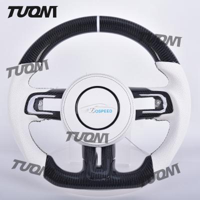 China Custom Leather Grip Ford Mustang Carbon Fiber Steering Wheel with Bolt On Installation for sale