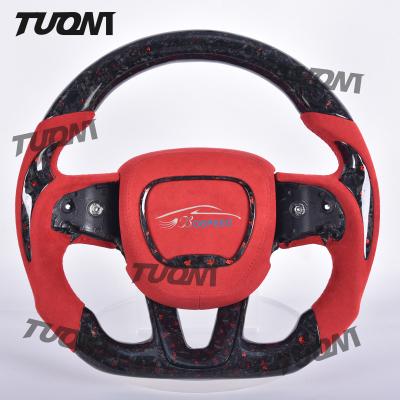 China Custom Dodge Carbon Fiber Leather Steering Wheel Tailored Fit for All Popular Models for sale