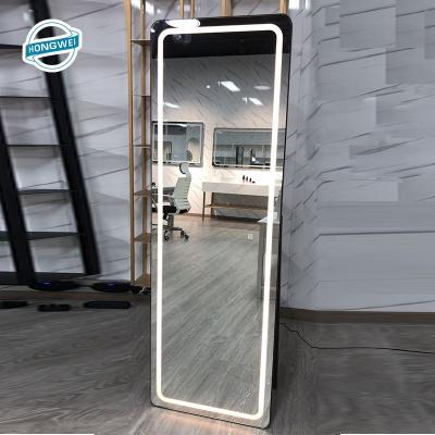 China New Type Modern Large Elegant Rectangle Bedroom Standing Integral Mirror With Touch Sensor Switch CCT Dimmable Factory Direct for sale