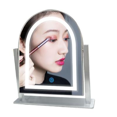 China 10X Magnifying Cosmetic Vanity Makeup Mirror LED Lighted Small Led Mirror With Cosmetic Case for sale