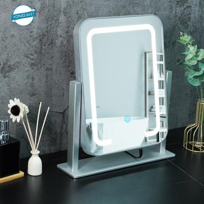 China Newest Style Hollywood Girl Vanity Mirror Cosmetic Makeup LED Light Desktop Mirror for sale