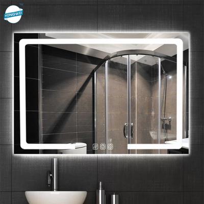 China Magnifying Tending Product Bathroom Touch Switch Screen Smart Mirror Wifi Led Light Square Wall Bath Mirror Wall Mirror for sale