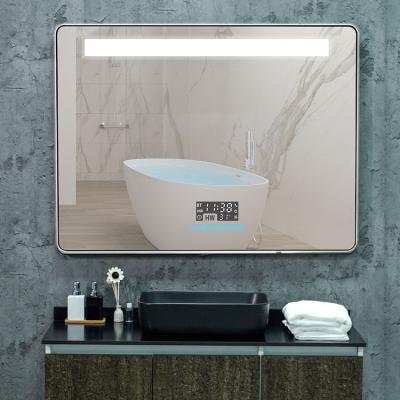 China New Arrivals Commercial Hotel Bathroom Mirror Magnifying Square Led Light Backlit Smart Lead Bath Mirror for sale