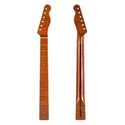 China TL Electric Guitar 21 Frets Tiger Flame Roasted Maple Wood Gloss Finish TL Electric Guitar Neck for sale