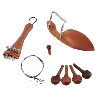 China 4/4 Violin Jujube 4/4 Violin Parts Tailpiece Chin Rest Tuning Peg String Set Fiddle Accessories for sale