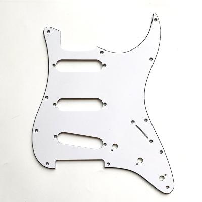 China GUITAR St Guitar Pickguard 3ply Color 11 Holes PVC Plastic Material Electric White Guitar Parts for sale