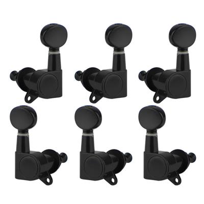 China Black 6R Guitar Sealed 6L Tuning Pegs Sealed Speed ​​String Tuners Electric Guitar Machine Acoustic Head for sale