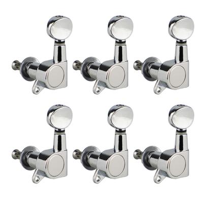 China Chrome Sealed Tuning Pegs Oval Concave Knob Sealed Gear Tuners Acoustic Electric Guitar Machine Head for sale