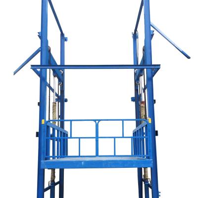 China Hotels Platform Freight Elevator Warehouse Guide Rail Cargo Lift 2 Ton for sale