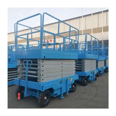 China Hotels 3 Meter Hydraulic Lift Small Electric Wheel Driven Scissor Platform Crane for sale