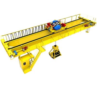 China 35ton Steel Plant Pocket Bridge Double Girder Crane Grab Type Top Overhead Crane for sale