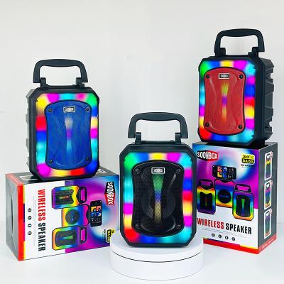 China Colorful LED light Portable LED Light BT Speaker Outdoor Party Subwoofer Mini Audio Speaker for sale