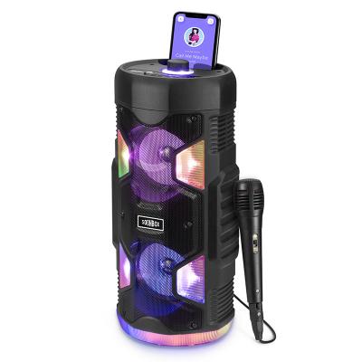 China Colorful LED light Colorful LED Light Portable Speaker Wireless Bt Outdoor DJ Super Bass Partybox Boombox Karaoke Speaker for sale