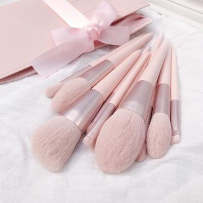 China 11Pcs Professional High Quality Silky Soft Set Makeup Brushes Factory Wholesale Synthetic Fiber Makeup Brushes Bag for sale