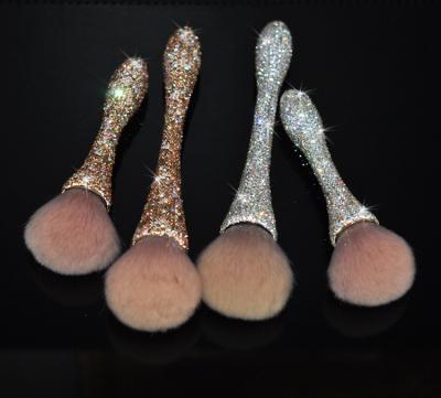 China Natural Soft 1 Pcs White Gold Foundation Brush Professional Synthetic Bling Bling Makeup Brushes Wholesale for sale