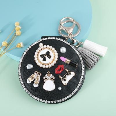 China Factory Price Custom Cheap Logo Pocket Mirror Enlarging Chain Head Round Mirrors for sale