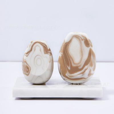 China Two Color Powder Puff Private Label Makeup Sponge Beauty Makeup Soft And Soft Good Quality Marble Egg for sale