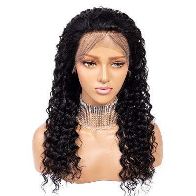 China Hd Factory Selling Best Quality Lace Front For Black Women Deep Wave Indian Curly Virgin Hot 100% Brazilian Wave Wig for sale