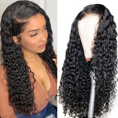 China Factory Hot Sale Deep Wave Indian Hair Deep Wave Lace Front Wig 100% Brazilian Virgin for sale