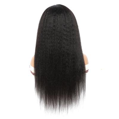 China Hot Sale Yaki Glueless Full Lace Swiss Straight Human Hair Wig Weft Handmade Afro Curly Wigs for sale