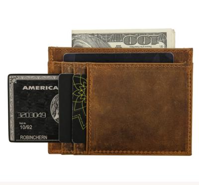 China Genuine RFID Rfid Sleeve Protector Card Leather Wallet With 8 Card Positions For Promotion Luxury Gift for sale