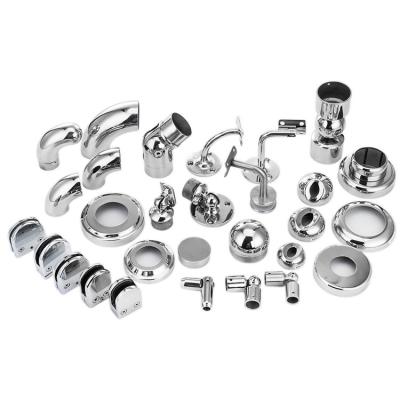 China Modern Metal Railing Fittings Stainless Steel Handrail Construction For Stair Railing for sale