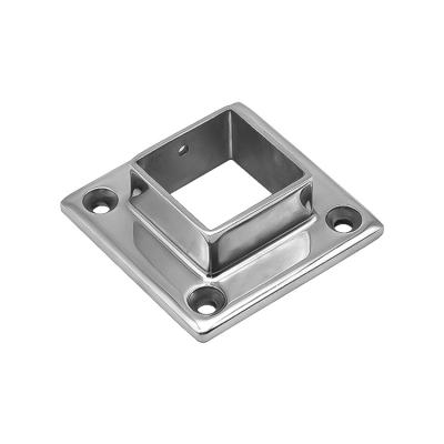 China Stainless Steel304L/316L Stainless Steel Square Form Flange Mount Terminal End Post Bracket And Handrail Top Pipe Flange Fittings for sale