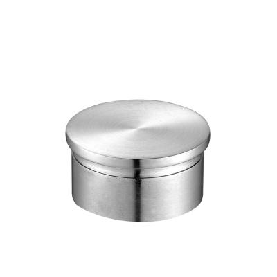 China Stainless Steel Round Shape Handrail Base Rust-Resistance Cover For Railing Pipe End Cover for sale